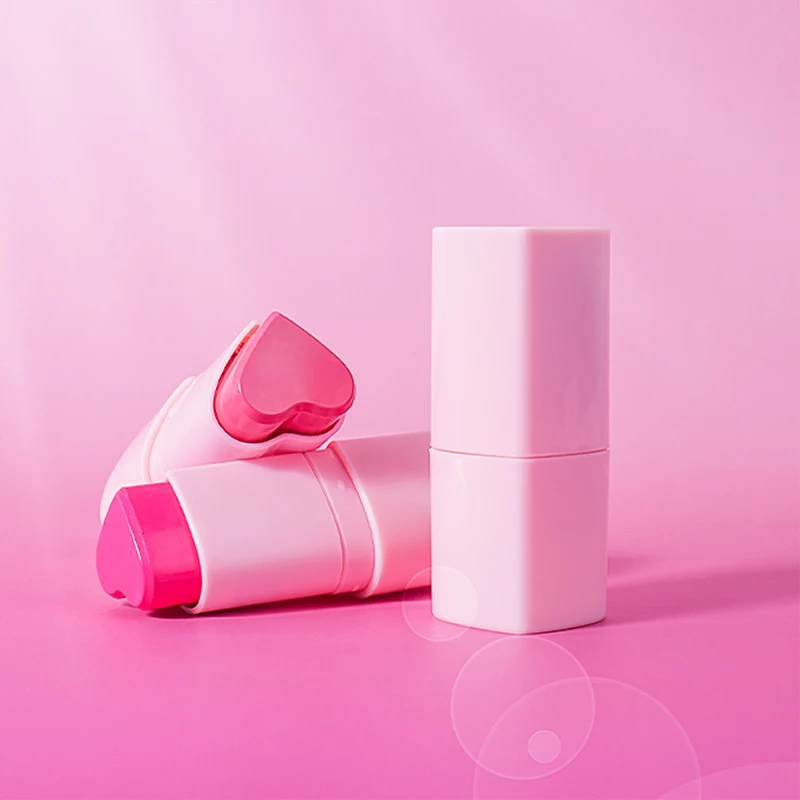 Pink Heart Shape Rare Beauty Chemical Powder Blush Stick Strawberry Low Customization Makeup Cream Blush Stick Private Label
