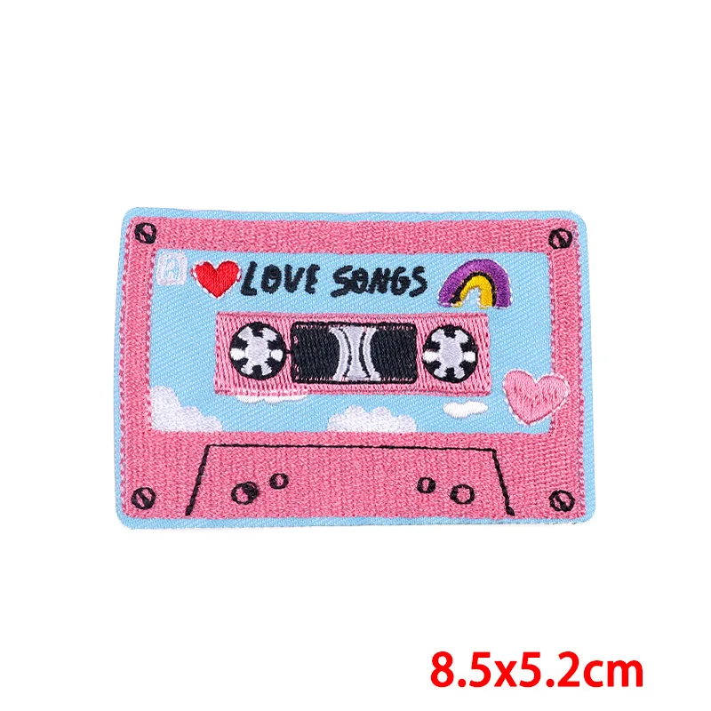 ZSY Cartoon Iron On Embroidery Patch For Clothing Applique DIY Music Rock Tape Patches Custom Logo Fusible Patch