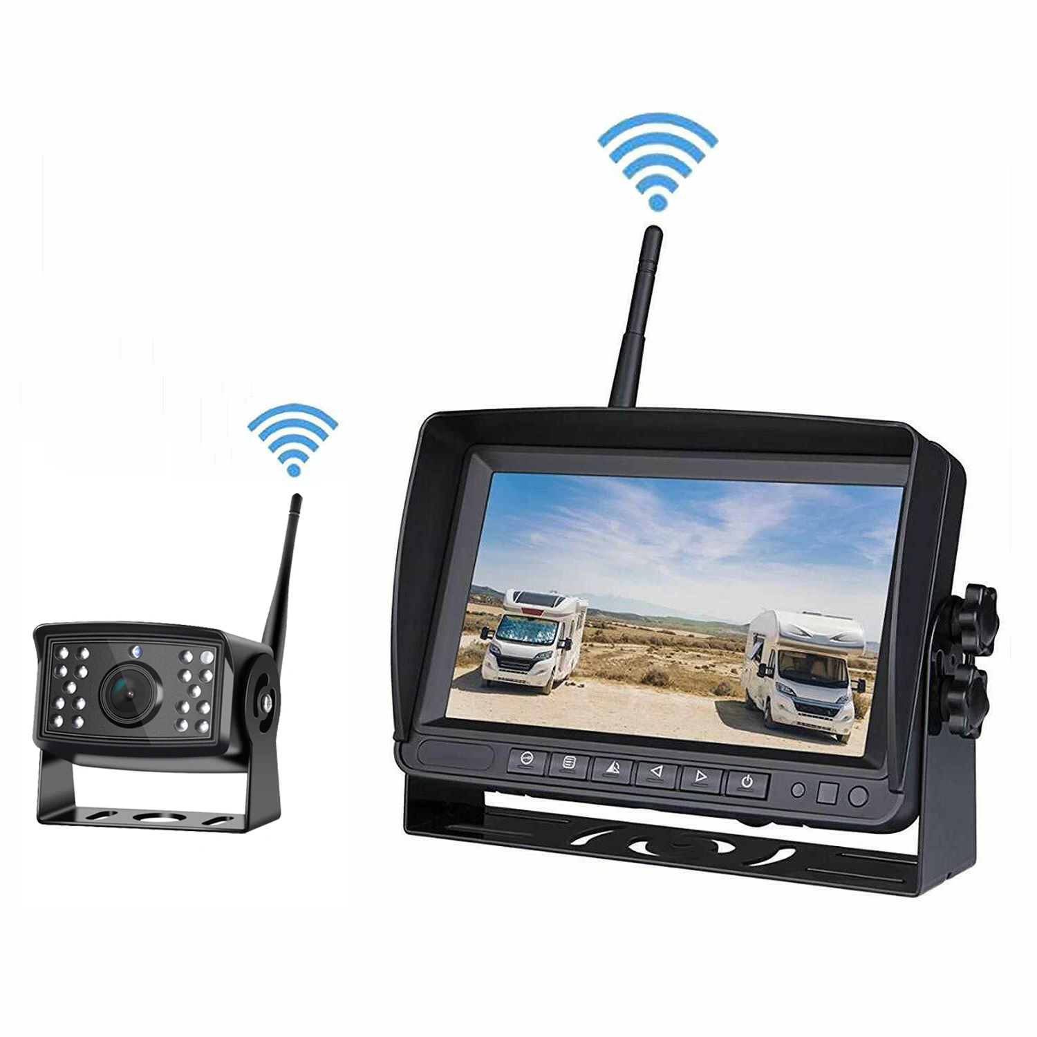 7inch display 1080P digital wireless rear view camera kit with waterproof monitor&camera, ideal for truck/boat/engineering