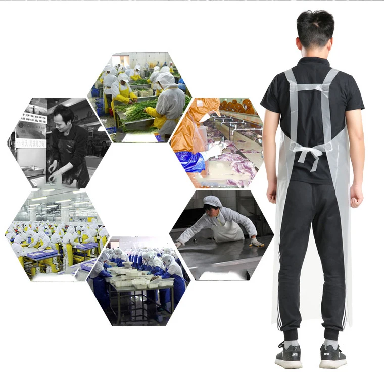 multi-color optional PVC Apron with thick and wearable apron for men and women one-size apron