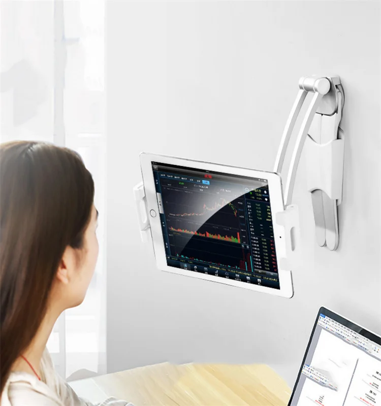 Горячая Распродажа кухонный настенный кронштейн Настольный алюминиевый сплав Плоский Кронштейн для мобильного телефона два в одном ленивый