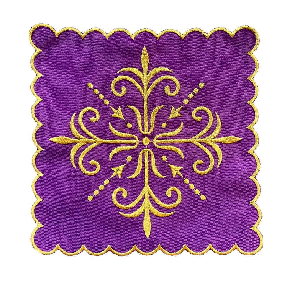 Red Chalice Pall Cross Wheat & Grapes with galloon