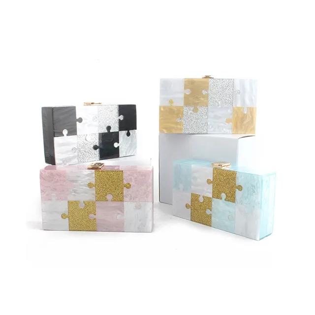 Модная Сумка-пазл на плечо, кошелек через плечо, женские акриловые клатчи, сумки