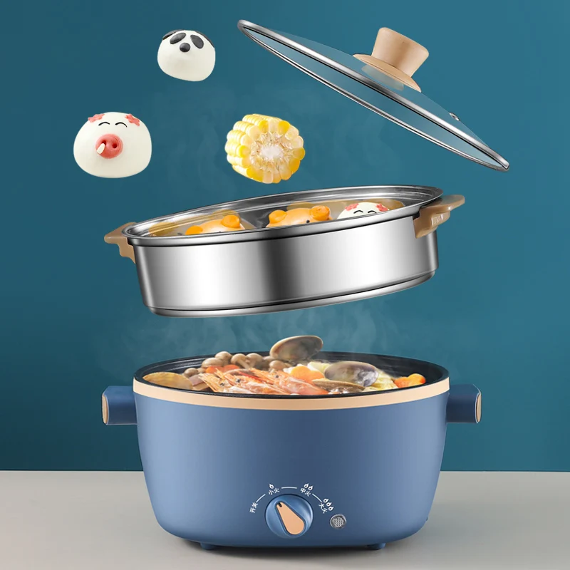 Пищевая промышленность плита 2,2 л Электрический Мульти рисоварка 3,7 L с антипригарным внутренней поверхностью малой емкости Электрический кастрюлю горячий горшок с пароваркой двойной слой