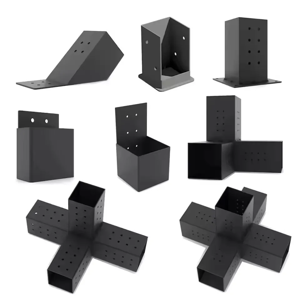 4x4 Woodwork Pergola Brackets Kit Stand Kit Hot Dipped Galvanized Column Metal Aluminum Black or Custom Powder Coated 100 Pieces