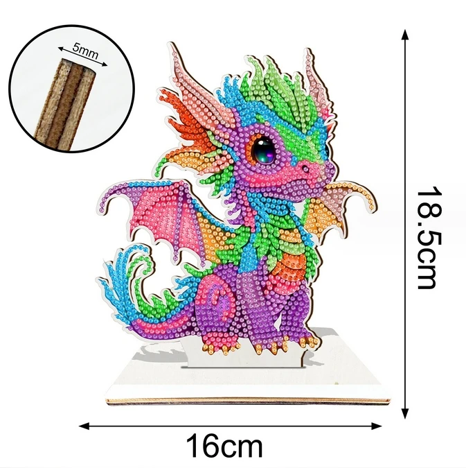 Table Decoration Diy Mosaic Art Special Shaped Animal Cute Diamond Painting with Dragon