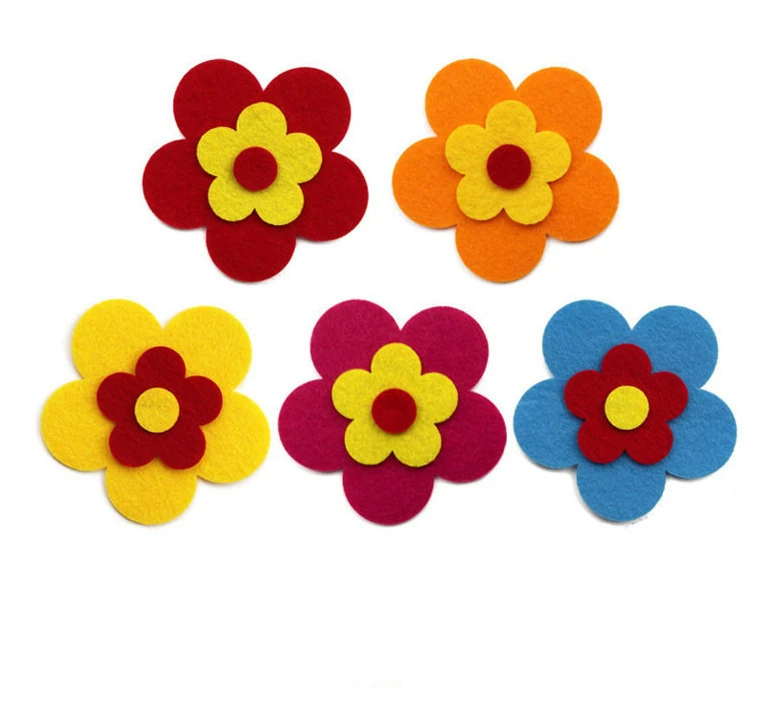 Kindergarten decorative artificial felt flowers handmade cheap diy decorative wholesale felt artificial flowers