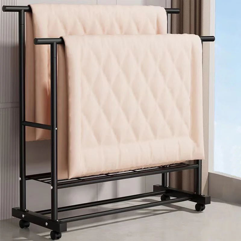 Multi-functional Metal Freestanding Clothes Rack for Clothing Display in Malls Movable Clothes Drying Rack.