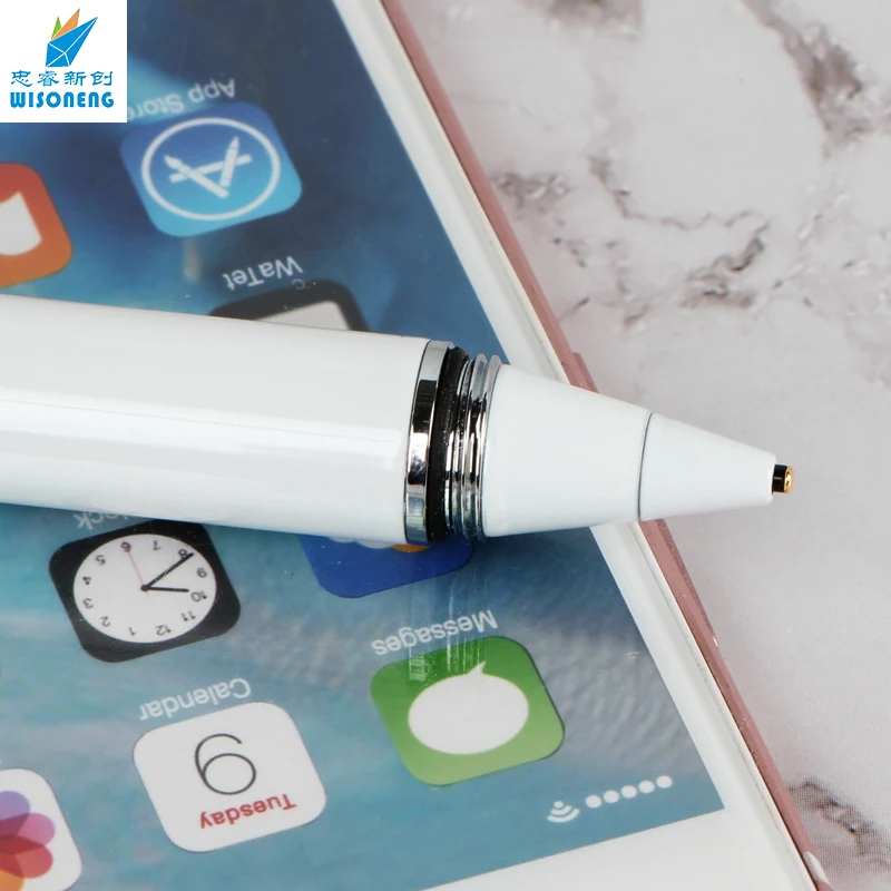 No laser thick disc touch screen white stylus pen usb charging for cell phone and notebook writing