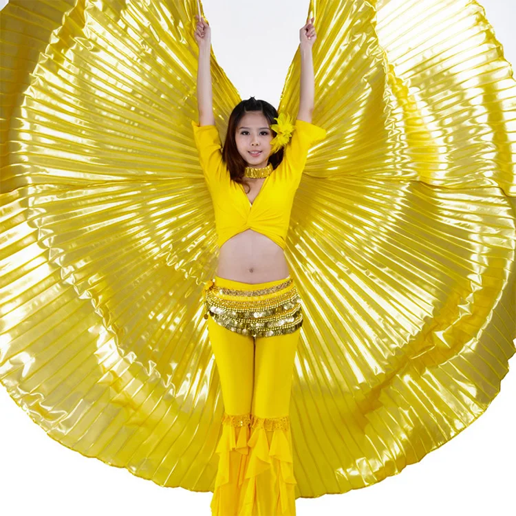 Performance accessory golden color adult 360 degree belly dance wings