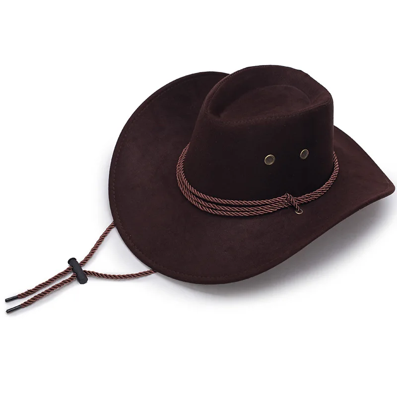 Promotional Brown Mens Custom Cowboy Hat with Adjustable String
