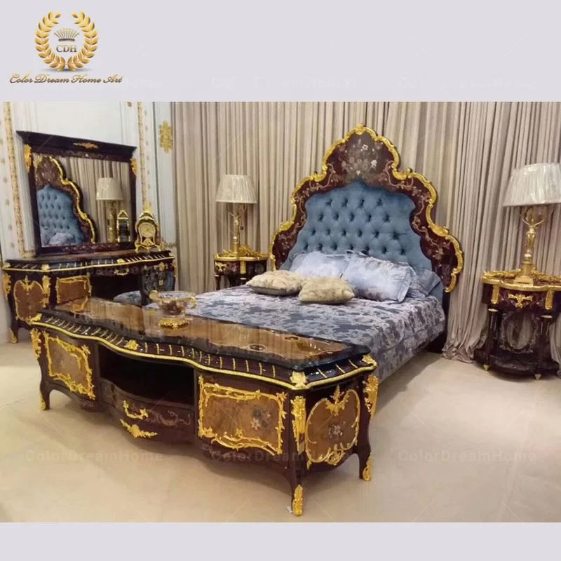 Italian style  modern luxury bed full upholstered fabric bed room furniture hotel use big headboard bed genuine leather