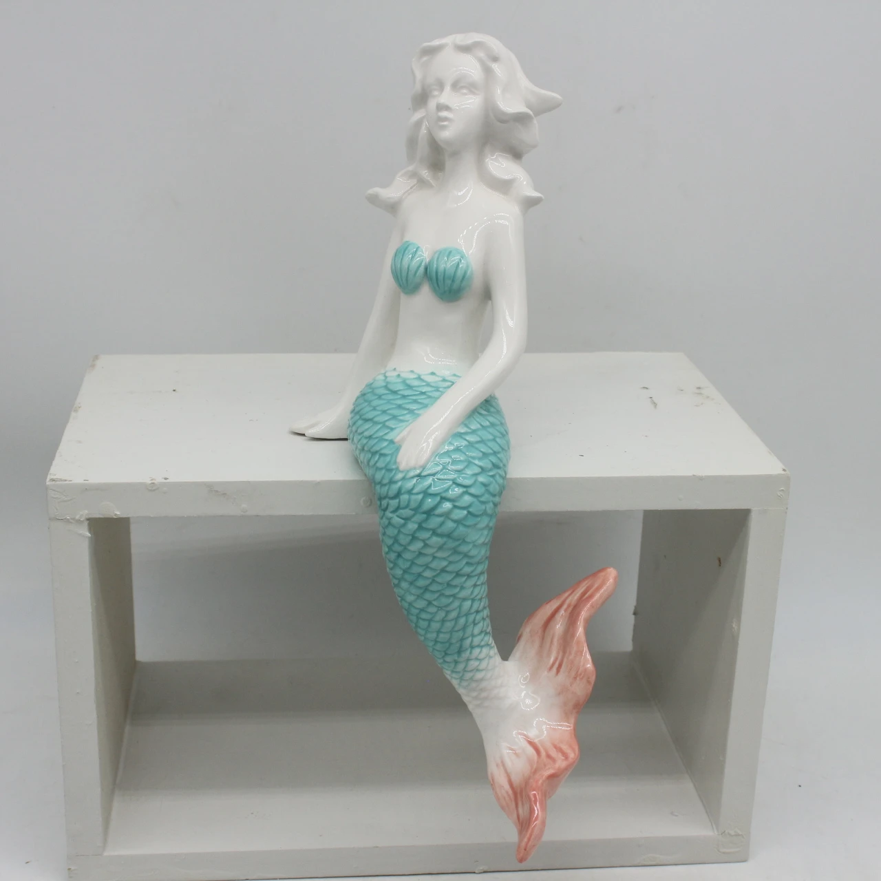 Ceramic Sitting  Mermaid Figurines, Home Decor  Lively Legend  Mermaid Ornament  Figurines and statues custom made