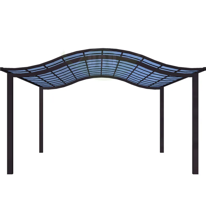 2 car awning lowes outdoor double metal designs modern poland  aluminium pergola carport with arched polycarbonate roof