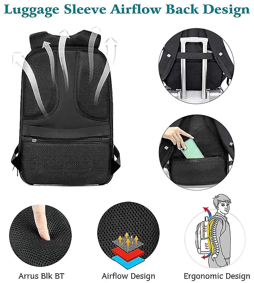 Smart LED Backpack Fashion Black Laptop Backpack with Digital Pixel LED Screen with APP Unisex