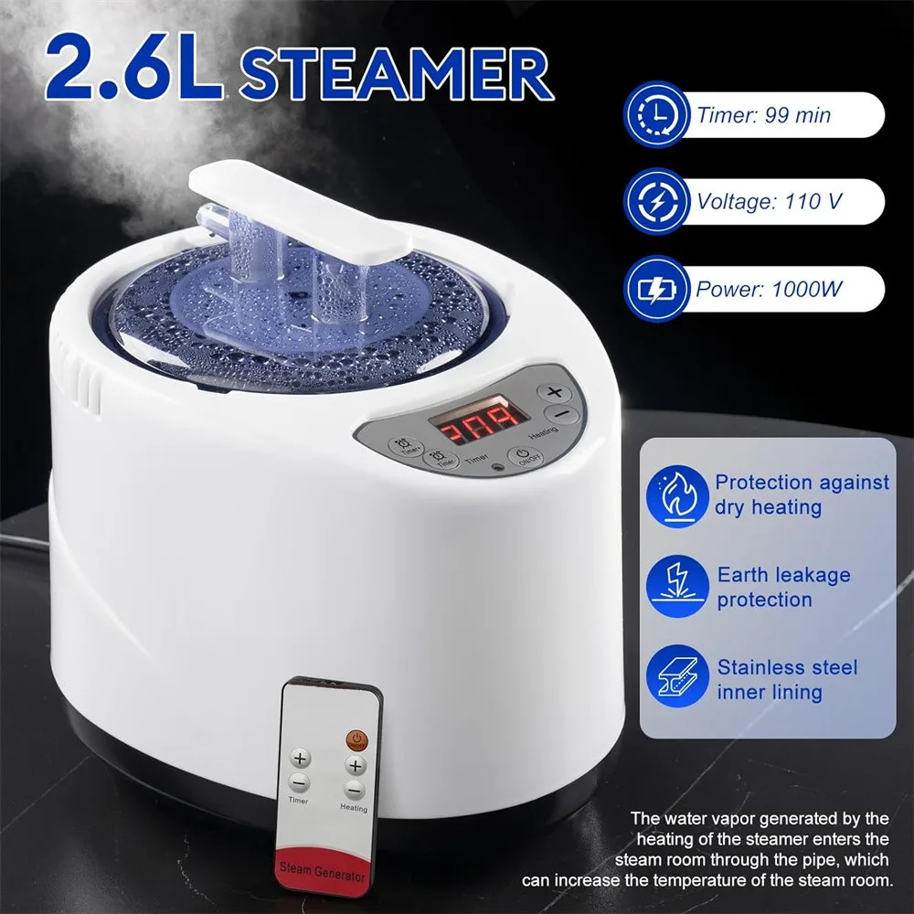 Indoor Sauna Kits 2.6L Steamer Personal Sauna Kit for Home Spa Easy Portability Portable Foldable Sauna Room