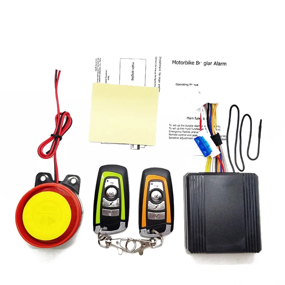 Full function motorcycle anti-theft alarm 12V vibration alarm with remote start and extinguishing double flash search sensitive