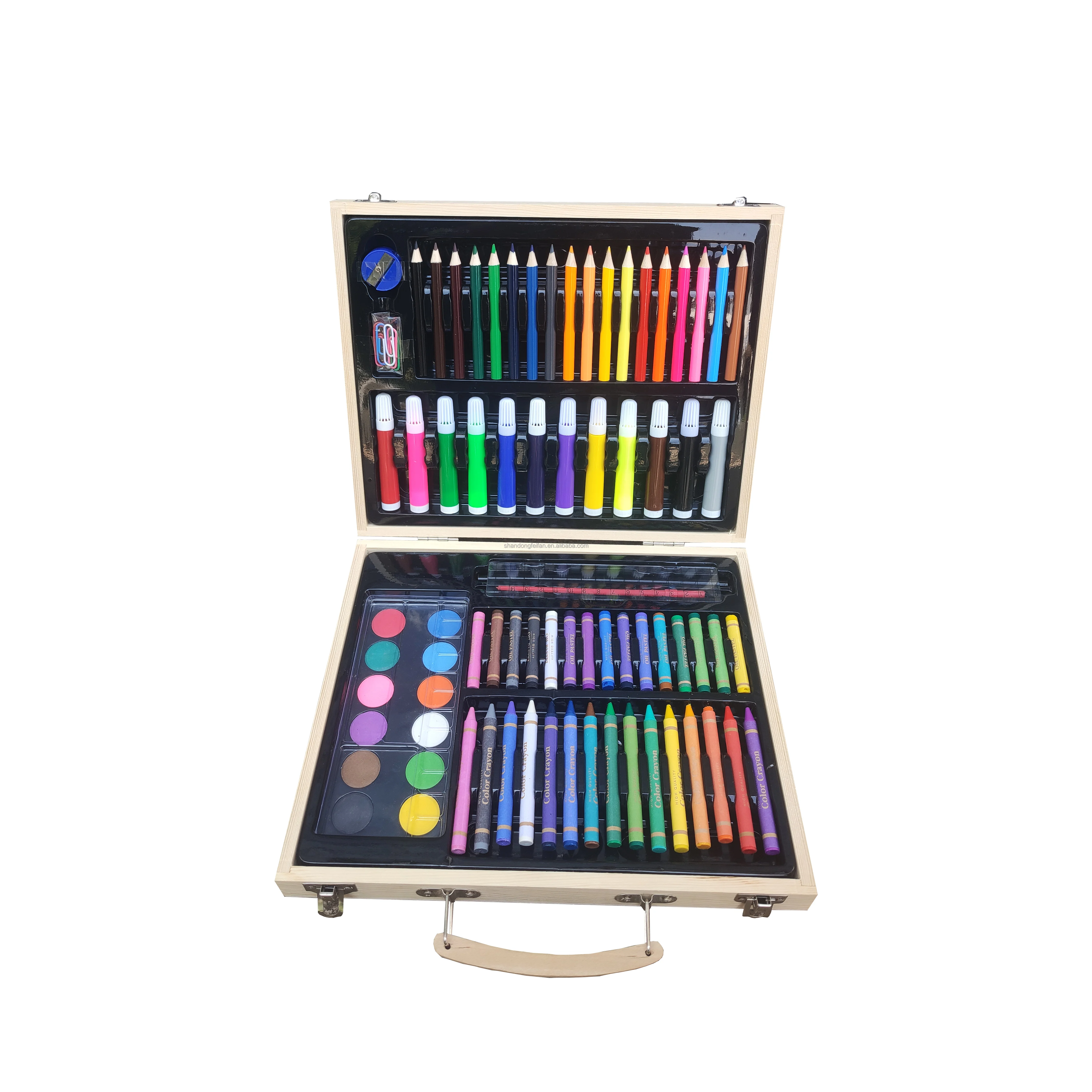 Factory wholesale superior quality  wooden Box painting Art Set For Kids Super Artist Tool Kit