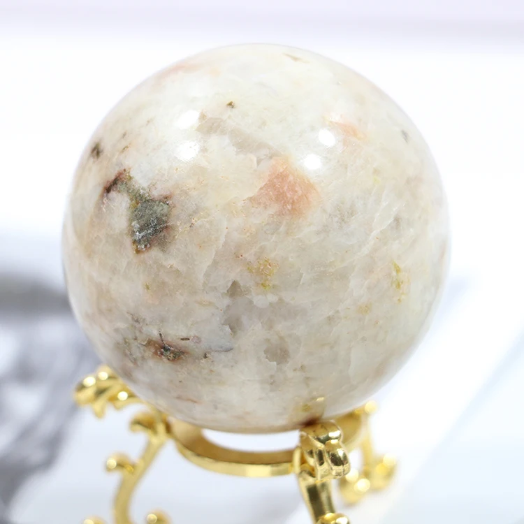 Natural Sun Moon symbiosis Healing Crystal Gemstone Ball Price Sphere Sculpture Figurine