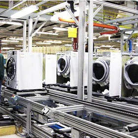 Full Automatic Anti -Static Wave Wheel Washing Machine Assembly Line With Slat Chain