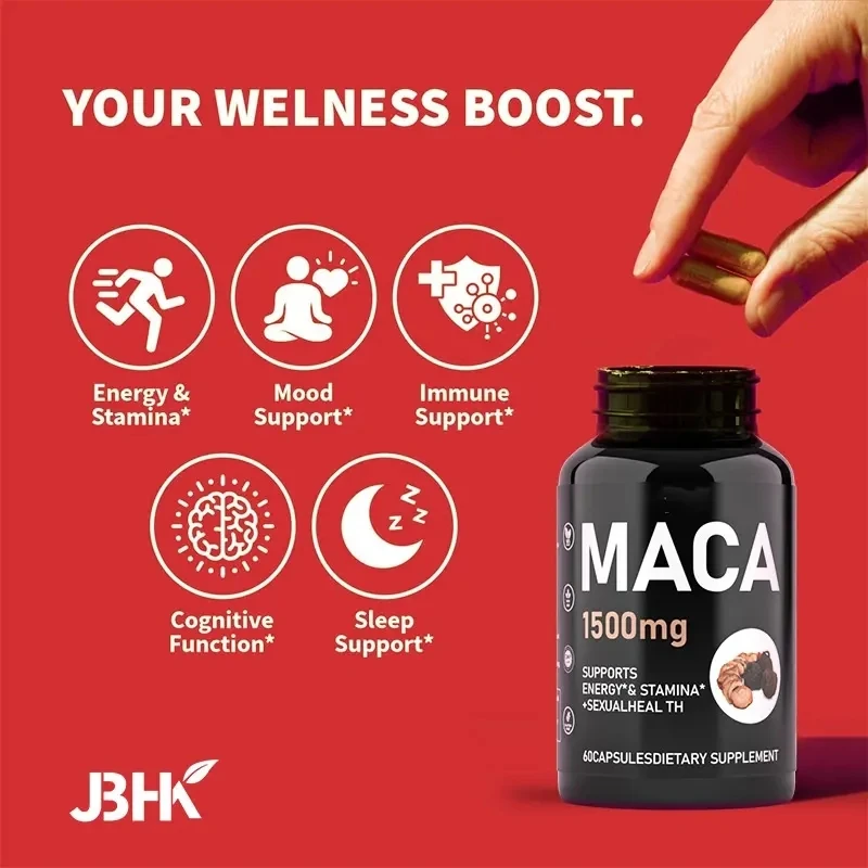 Wholesale customization maca root capsules supplement men use reproductive health black maca