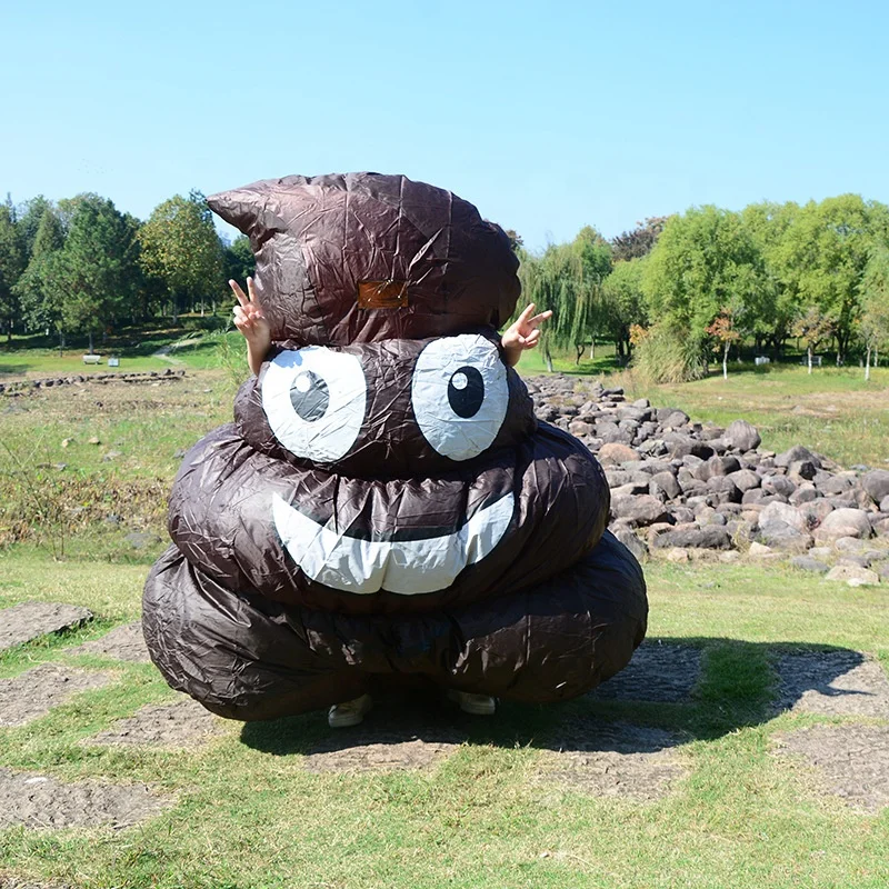 hot kids adults cosplay halloween party jumpsuit costumes inflatable Funny poop anime fancy dress clothing