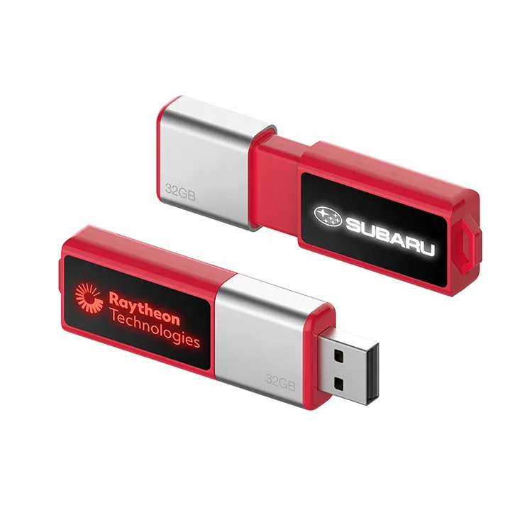 Custom usb with LED lighting logo UP195 slide usb flash disk 2.0 3.0 memory pen drive usb