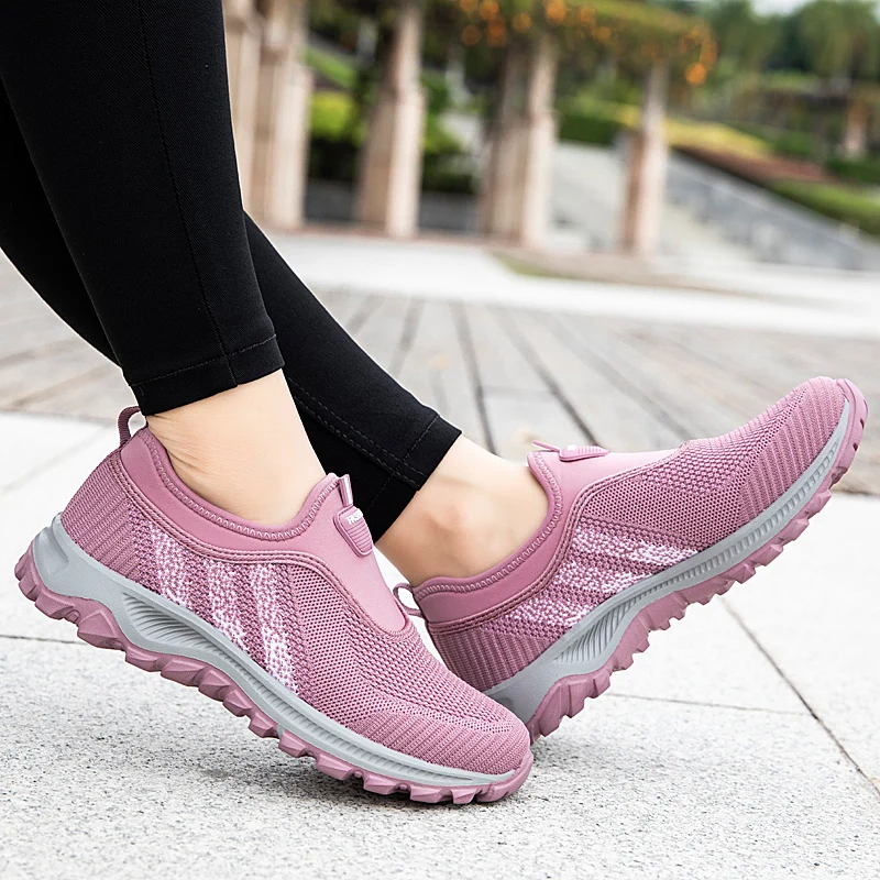 New custom casual lace up wholesale women running air cushion men sport shoes breathable Flying woven mesh boots