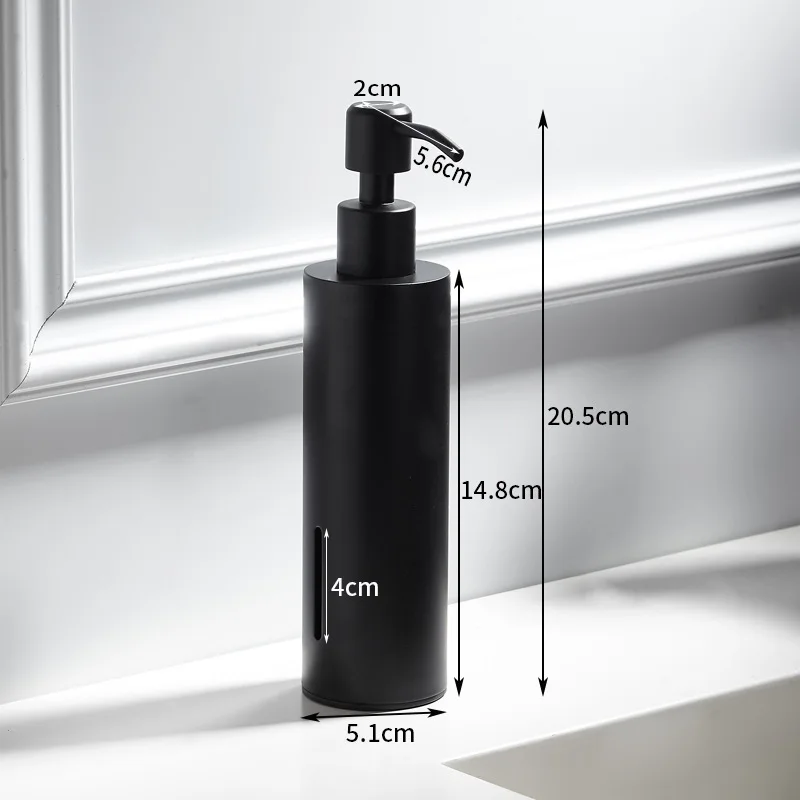 304 Stainless steel Black Soap Dispenser for Hotel & Household