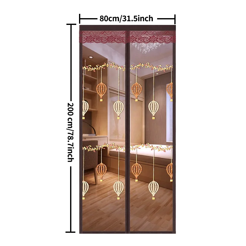 Low price mosquito proof soft yarn non punched magnetic suction net curtain