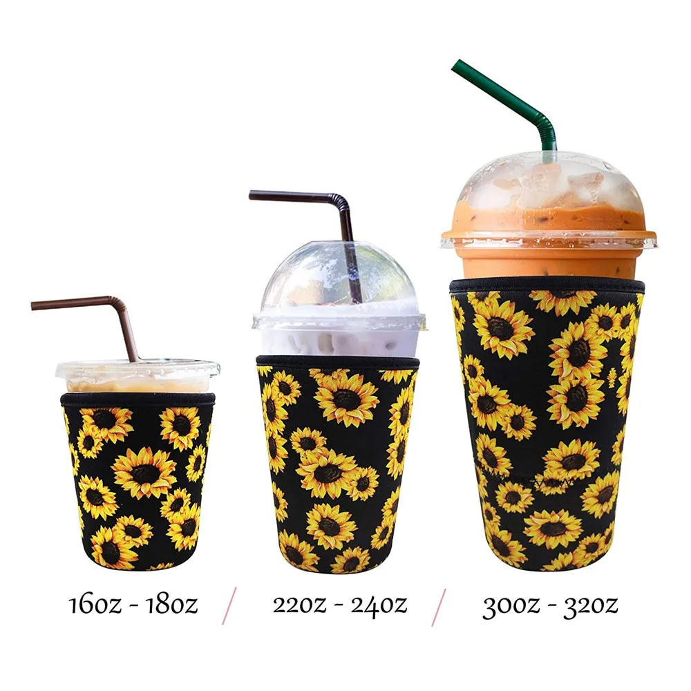 DD2811 Custom Portable 16 24 30oz Tumbler Cover for Cold Drinks Reusable  Cup Accessories Iced Coffee Cup Neoprene Sleeve