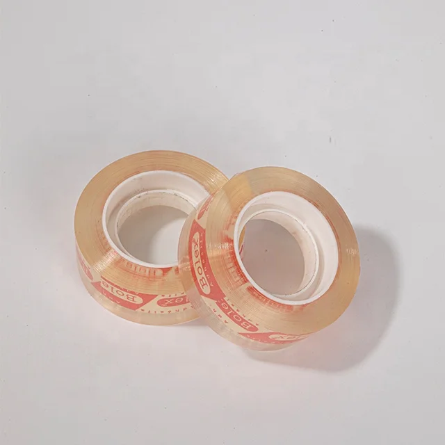 Bolex custom logo transparent/yellow  Bopp \35mic*15m*15mm Acrylic waterproof   Stationery Tape Carton Box Masking No Printing