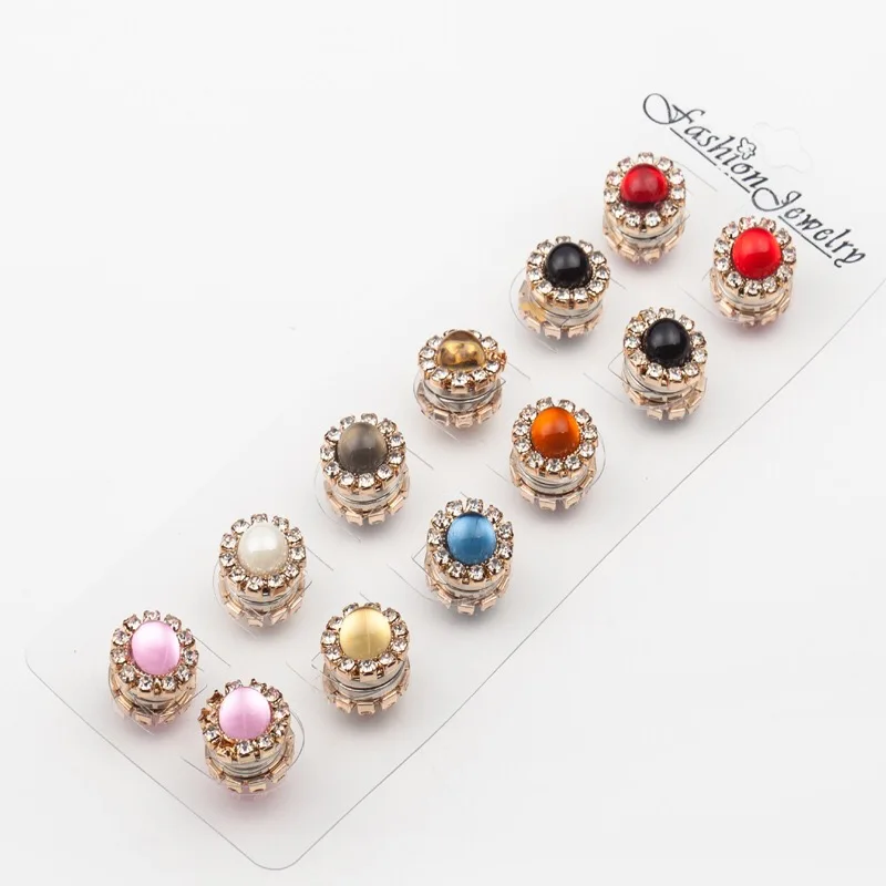 wholesale factory diamond   fancy colorful magnets hijab pins for Muslim women