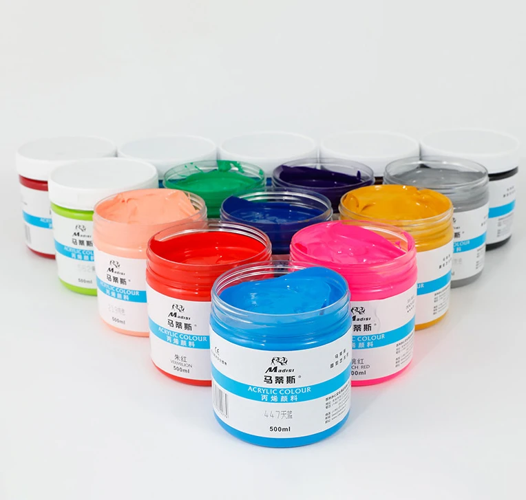 500ml Artist Beginner Waterproof Non -toxic High Quality Bottled Acrylic Paint For Art Painting