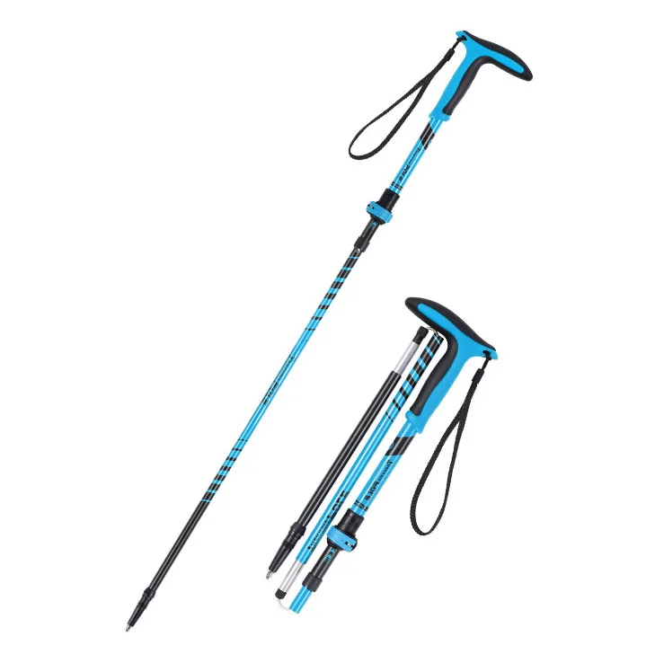 Telescopic Hiking Stick 40CM Aluminum Alloy Walking Poles Outdoor Carbon Hiking Stick