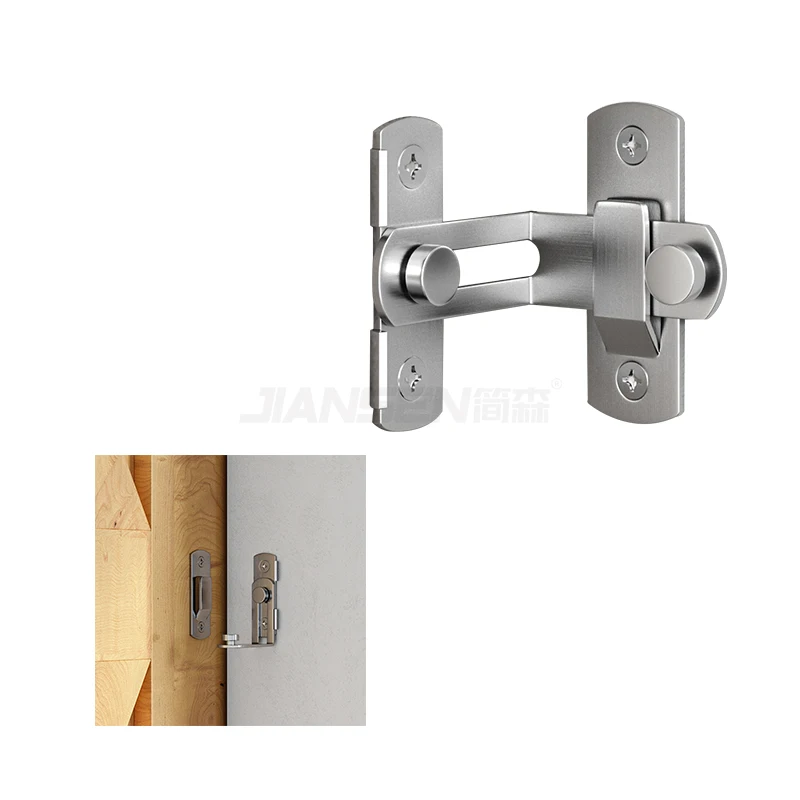 Sliver 90 Degree Right Stainless Steel Angle Door Latch Buckle for  Barn Doors and Window Lock