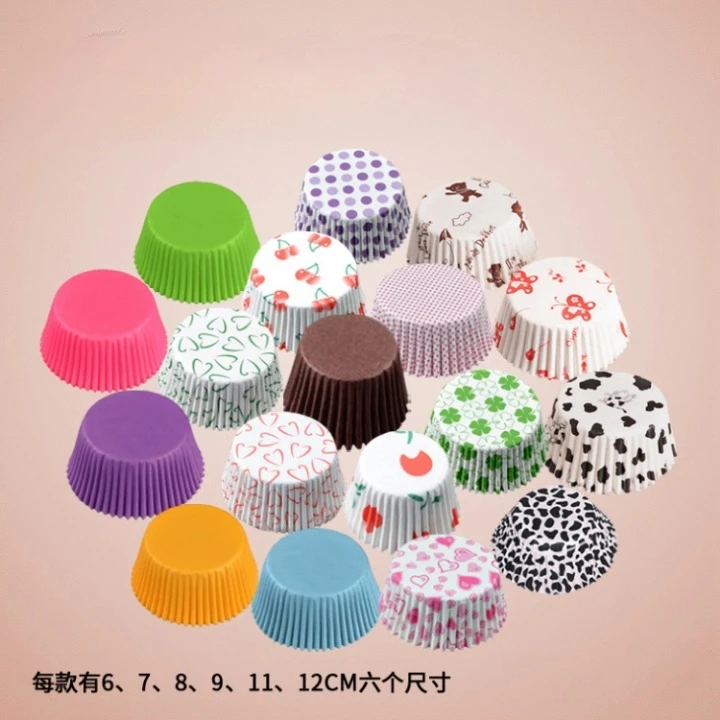 Оптовая продажа на заказ цветные печатные жиронепроницаемые бумажные вкладыши для украшения торта выпечки кексов обертки