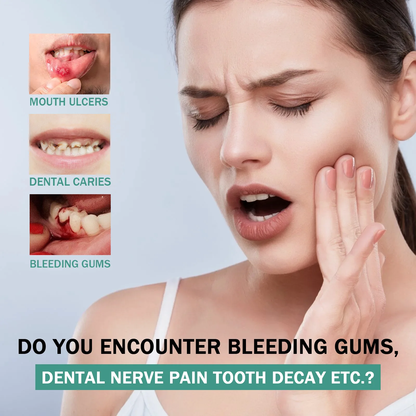 Relieve Toothache Oral Pain Periodontal Gum Pain Aphthous Ulcers Blistering with This Antibacterial Oral Care Spray Solution