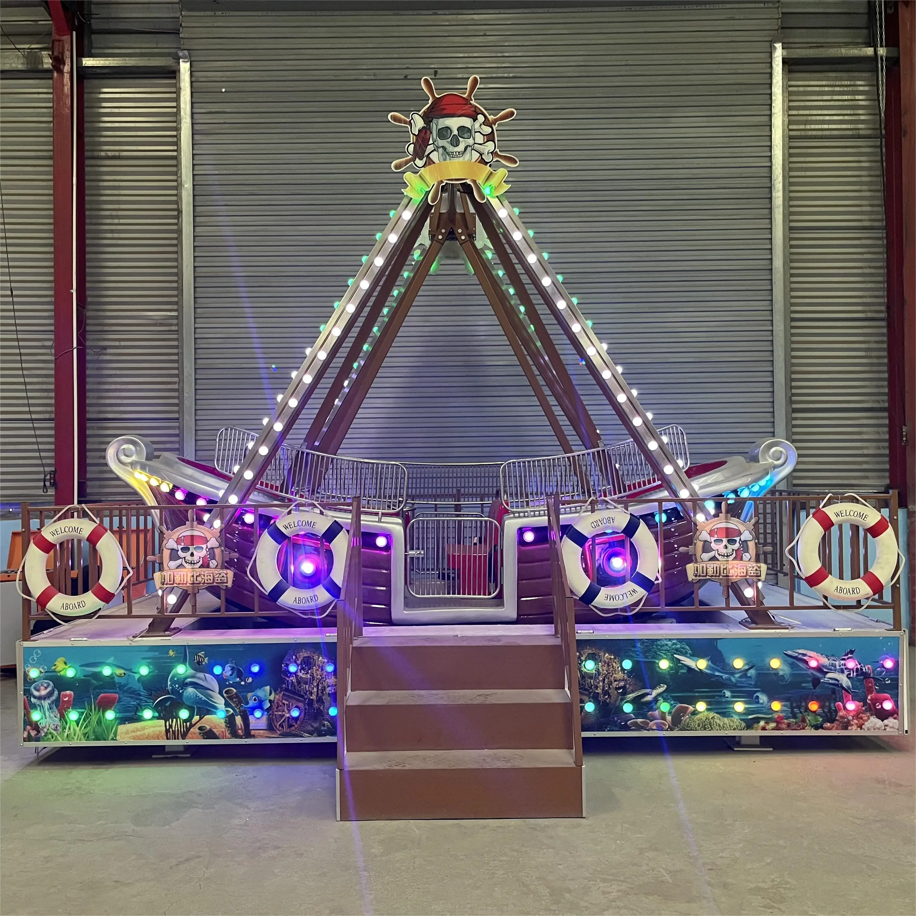 China factory low price  amusement park equipment Attractive Carnival Ride  Trailer Pirate Ship  Pirates Revenge ride