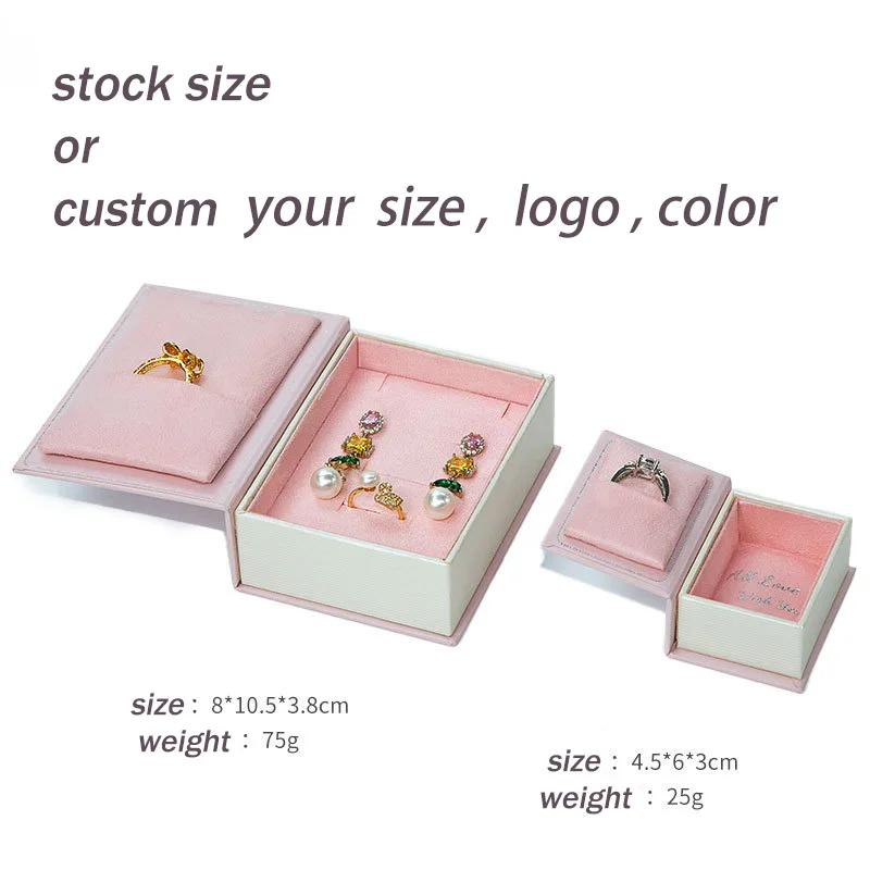 Engagement Wedding Elegant Ring Box Book Shape Necklace Pendant Box Custom Logo Jewelry Packaging Ring Box