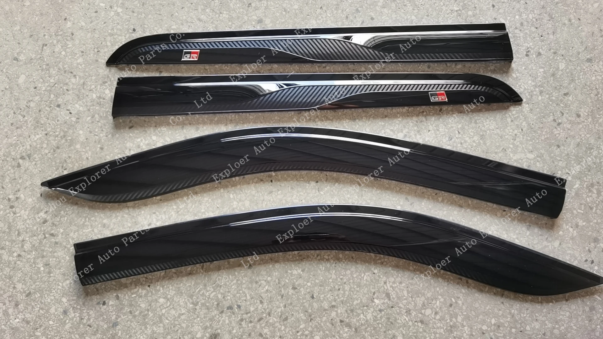 RAMAND Carbon Fiber Car Door Visor for Hilux GR Sun Shade Rain Guard Window Door Visor Rain Guard for Toyota Hilux GR Sport