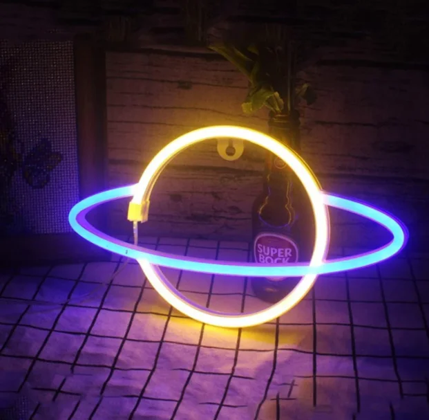 Custom Space LED Neon Sign with Acrylic Plate Decor shuttle Sign Rocket Vector Icon game room decoration led neon sign