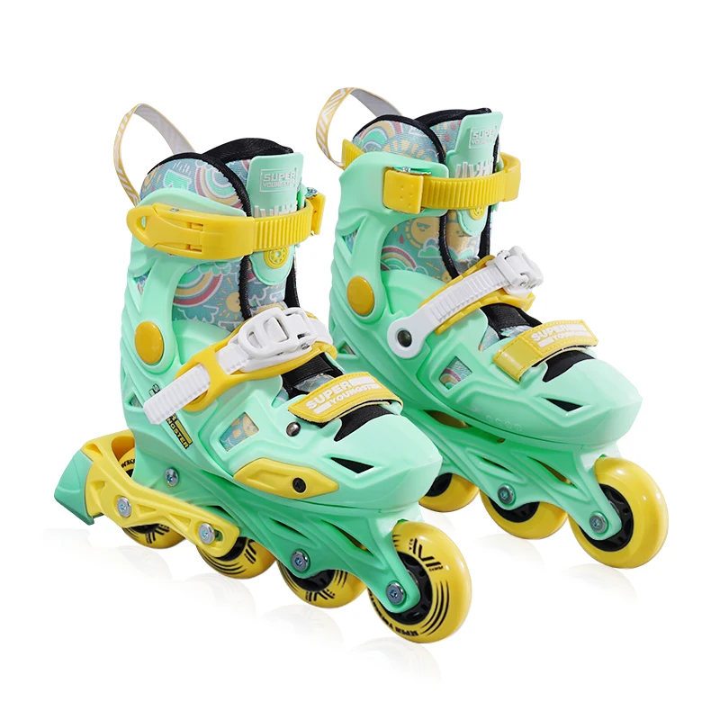 Hot Sale Children Favorite Bright Color Telescopic Adjustable Inline Roller Skates Shoes