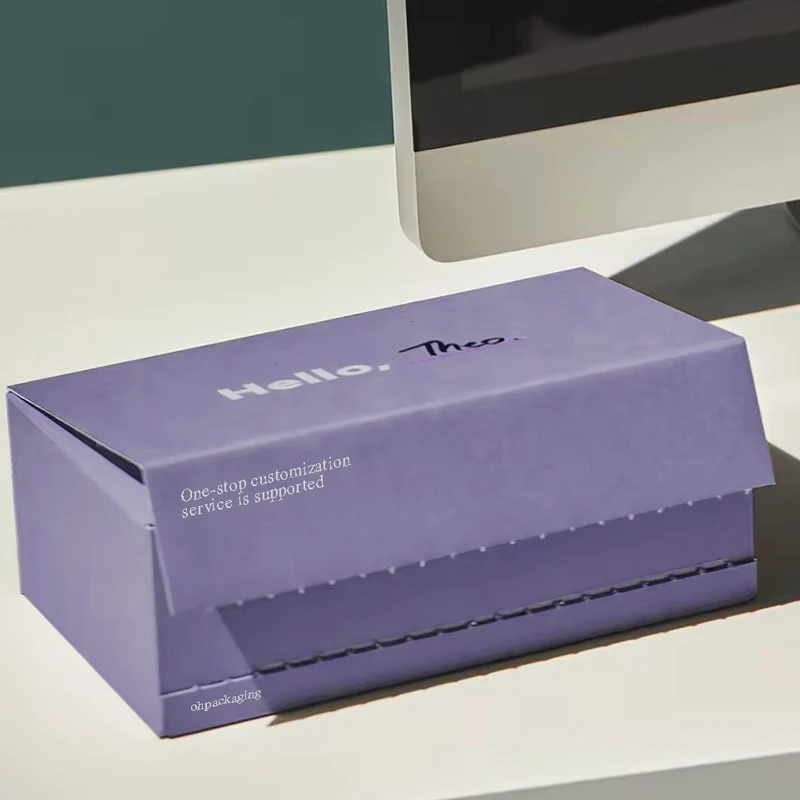 Custom Logo Cardboard Shipping Box With Zipper Strip Commerce Mailing Adhesive Tear Strip Open Postal Self Seal Mailer Box