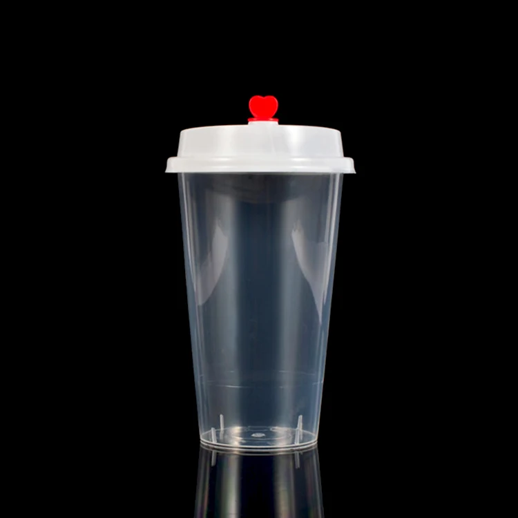 
Factory Price Low MOQ Clear Plastic Bubble Tea Cup Juice Cup with Lid 