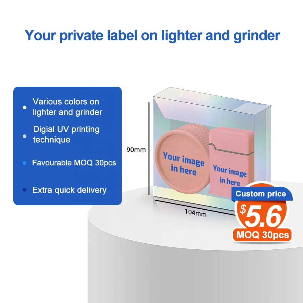 US Free Shipping Butane GasRefill Cool Plastic Herb Grinder Torch Lighter SmokingSet