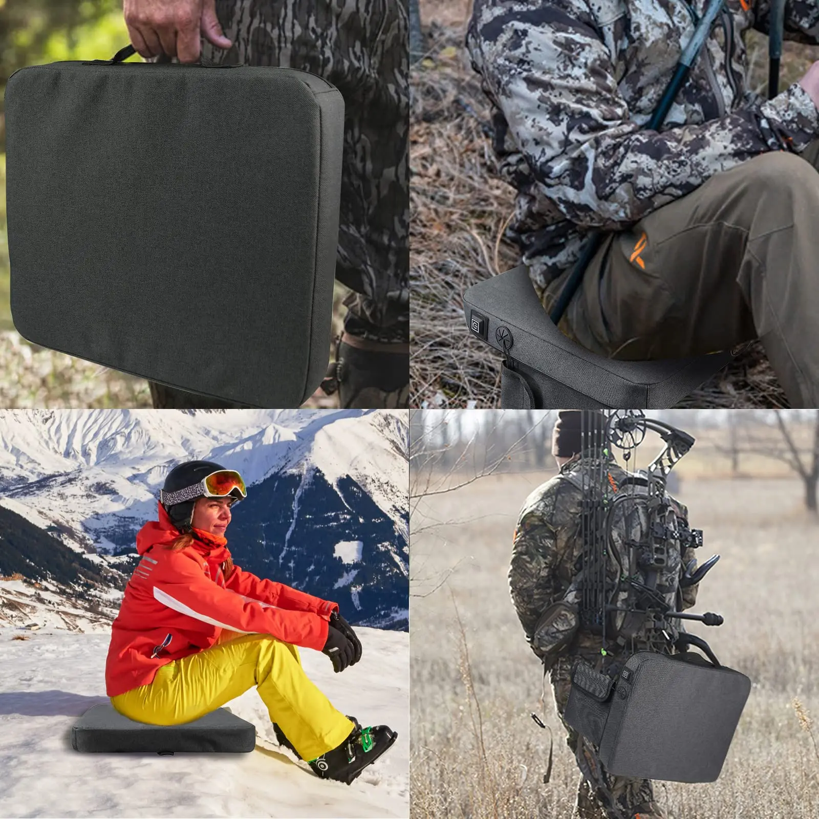 Adjustable Temperture Heating Seat Pad USB Battery Heating ,Portable Heated Cushion  for Outdoor Camping, Fishing