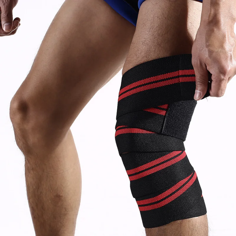 Professional Wrist Elbow Knee Wraps Elastic Straps Brace Support Protector for Weightlifting Workout Bodybuilding Gym