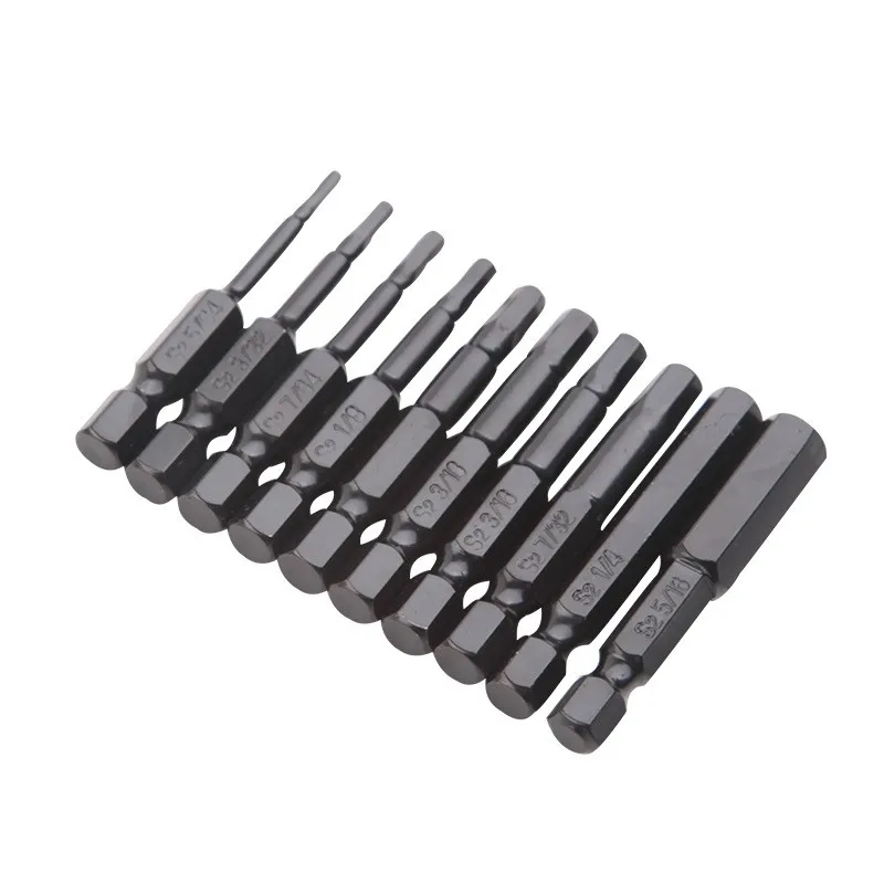 Набор из 10 шт. Шестигранная головка S2 электрическая метрическая и дюймовая отвертка