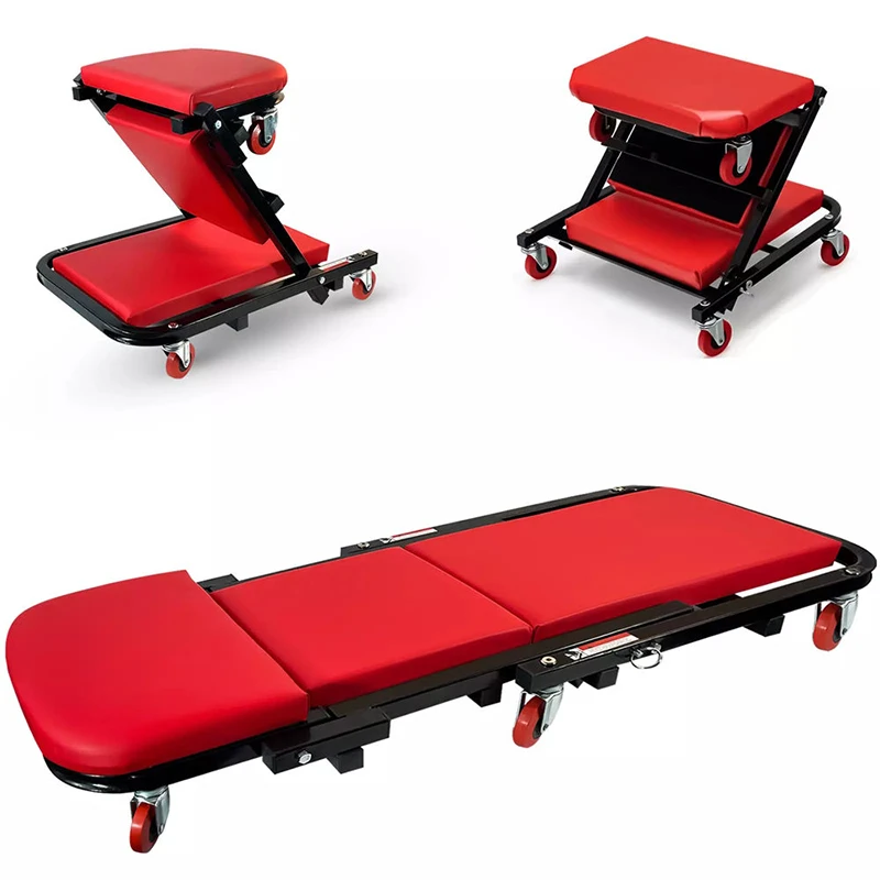 Heavy Duty Under Car Garage Work Padded Roller Seat Folding Convertible Creeper